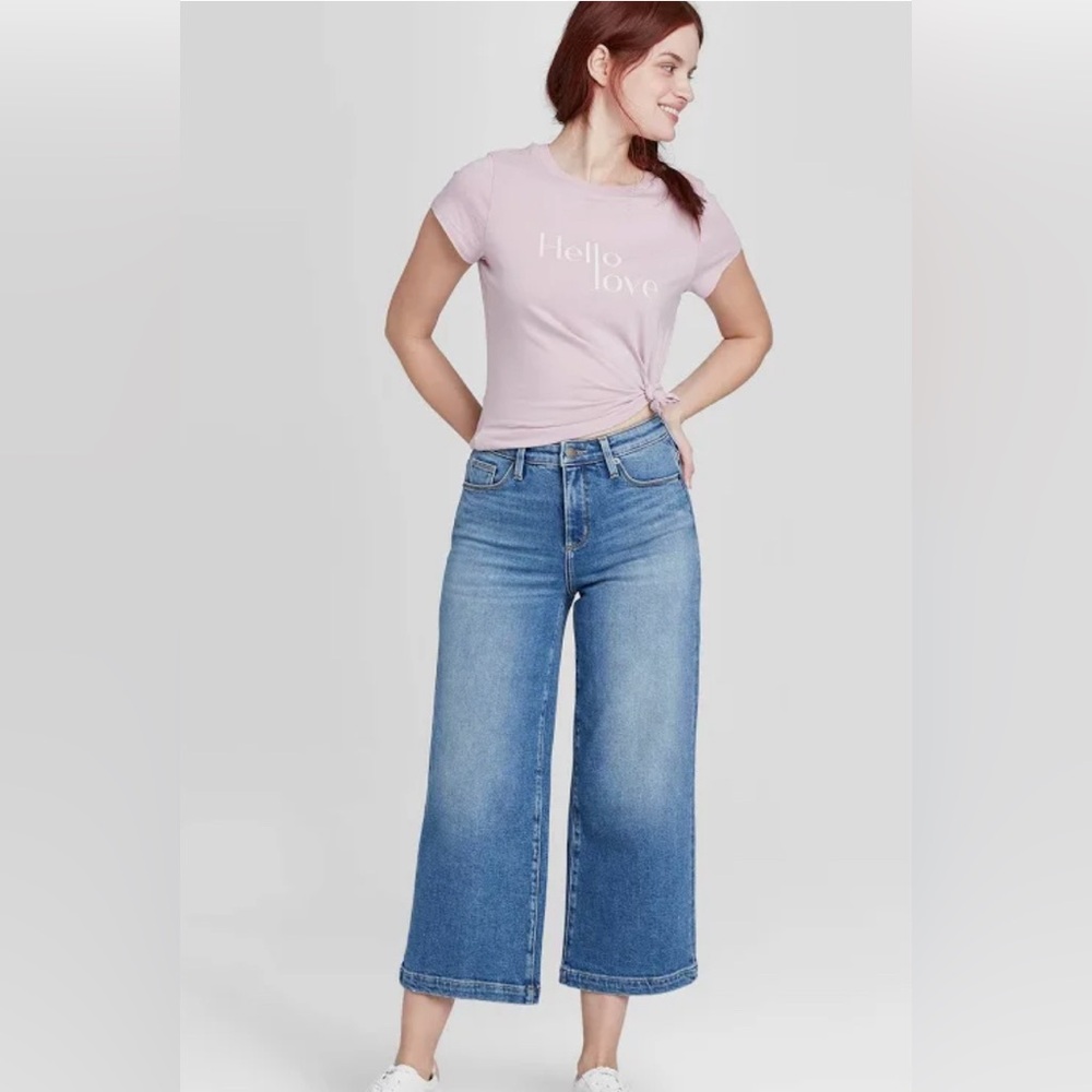 Universal thread cropped high-waist wide leg denim